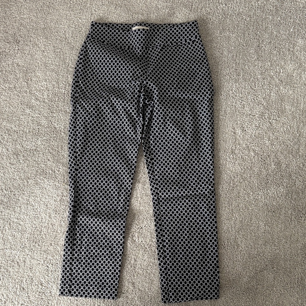 Talbots Black and White Geometric Pants